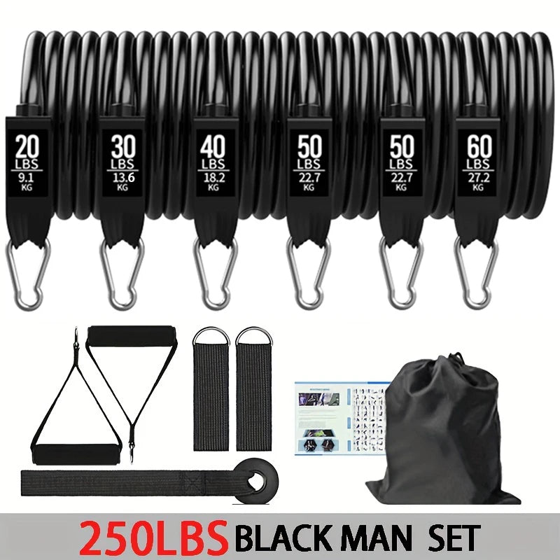 MXFitGear premium resistance band set with 5 levels, includes handles, door anchor, ankle straps, durable bands for home and gym workouts