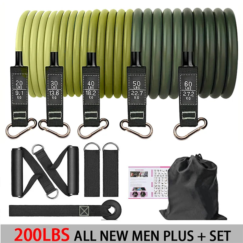 MXFitGear premium resistance band set with 5 levels, includes handles, door anchor, ankle straps, durable bands for home and gym workouts