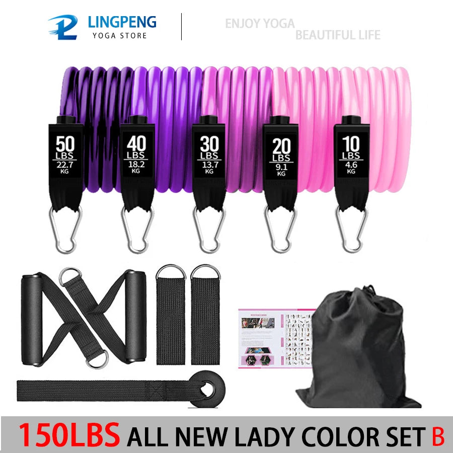 MXFitGear premium resistance band set with 5 levels, includes handles, door anchor, ankle straps, durable bands for home and gym workouts